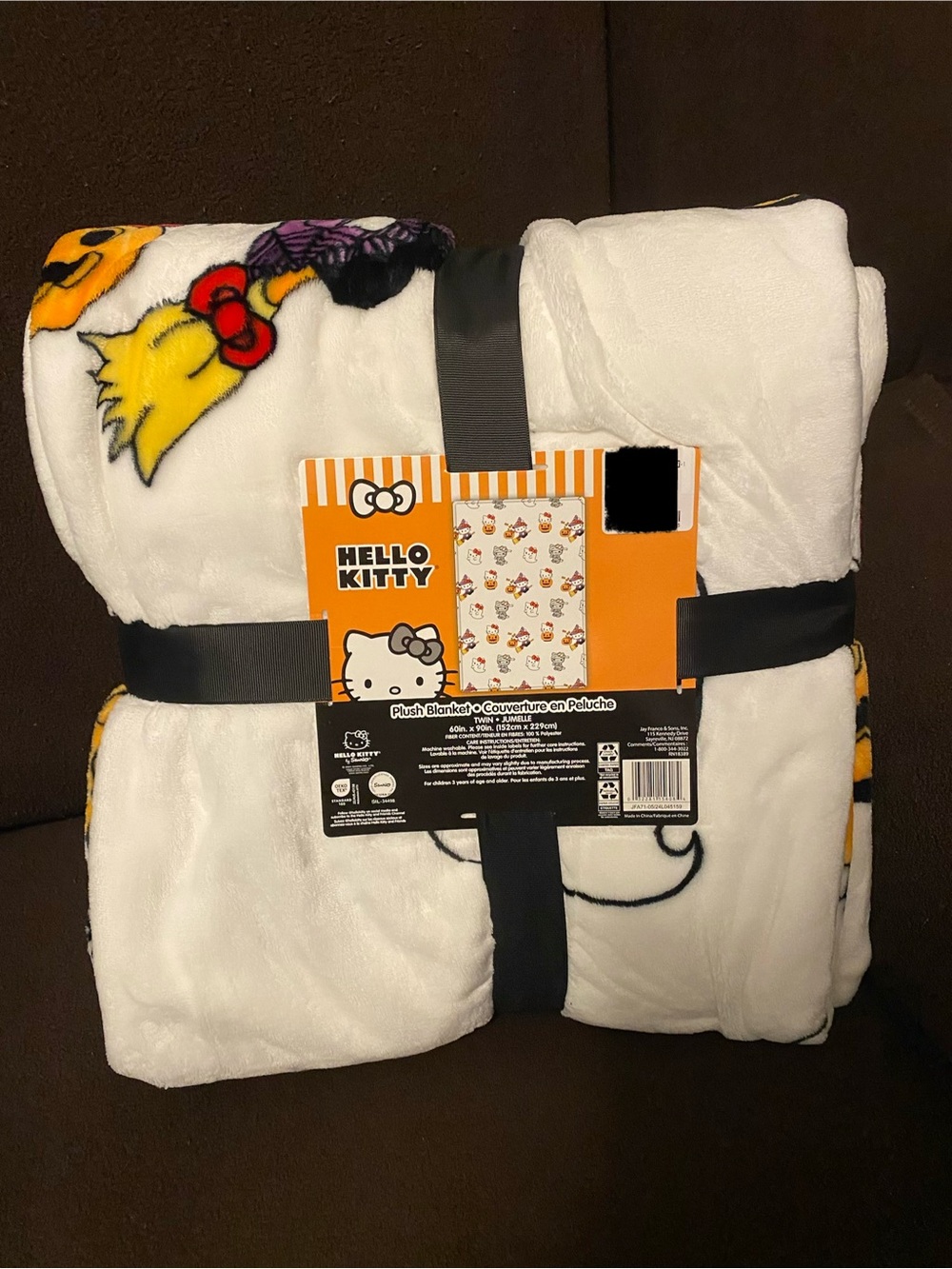 Hello Kitty Halloween tricks and treats blanket